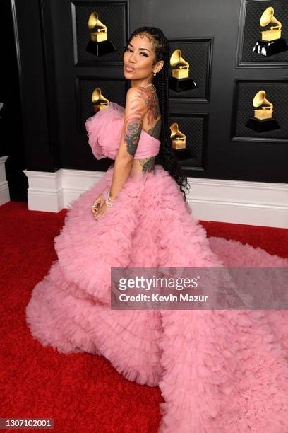 Jhené Aiko attends the 63rd Annual GRAMMY Awards at Los Angeles Convention Center on March 14, 2021 in Los Angeles, California.