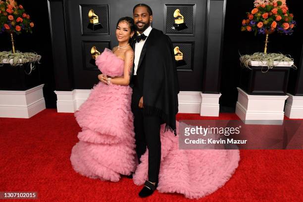 Jhené Aiko and Big Sean attend the 63rd Annual GRAMMY Awards at Los Angeles Convention Center on March 14, 2021 in Los Angeles, California.