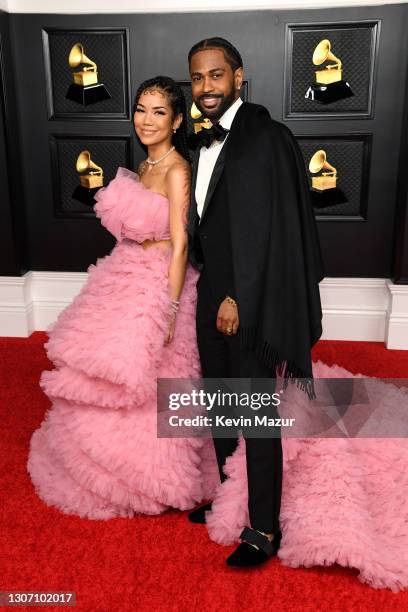 Jhené Aiko and Big Sean attend the 63rd Annual GRAMMY Awards at Los Angeles Convention Center on March 14, 2021 in Los Angeles, California.