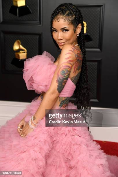 Jhené Aiko attends the 63rd Annual GRAMMY Awards at Los Angeles Convention Center on March 14, 2021 in Los Angeles, California.