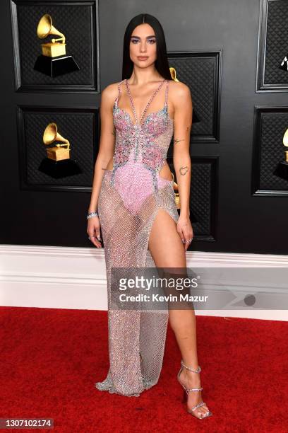 Dua Lipa attends the 63rd Annual GRAMMY Awards at Los Angeles Convention Center on March 14, 2021 in Los Angeles, California.