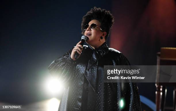 In this image released on March 14, Brittany Howard performs onstage during the 63rd Annual GRAMMY Awards at Los Angeles Convention Center in Los...