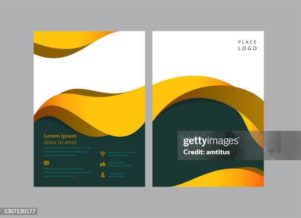 corporate brochure - annual report template stock illustrations