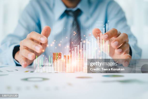 business finance technology and investment concept. - financial services foto e immagini stock