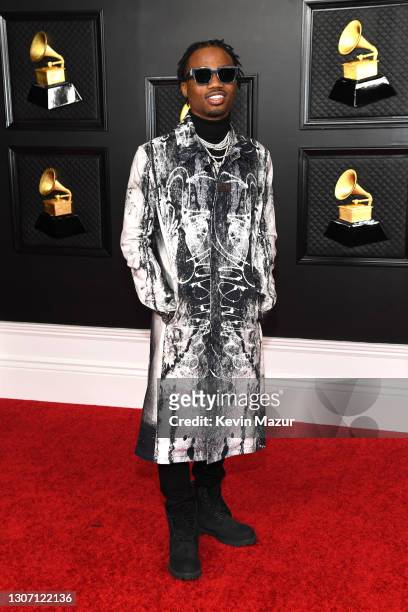 Roddy Ricch attends the 63rd Annual GRAMMY Awards at Los Angeles Convention Center on March 14, 2021 in Los Angeles, California.