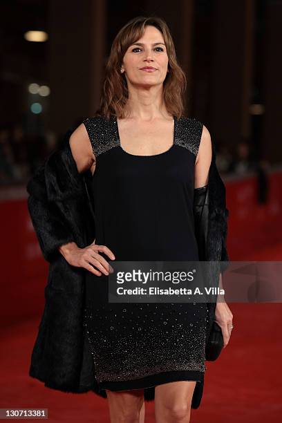 Stefania Montorsi attends the "Hysteria" Premiere during the 6th International Rome Film Festival at Auditorium Parco Della Musica on October 28,...