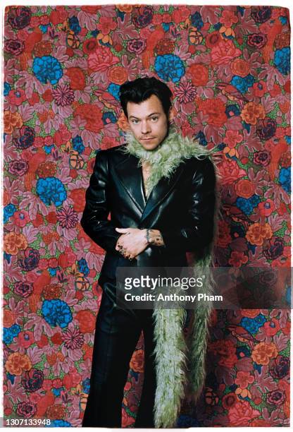 Harry Styles poses for The 2021 GRAMMY Awards on March 14, 2021 in Los Angeles, California.