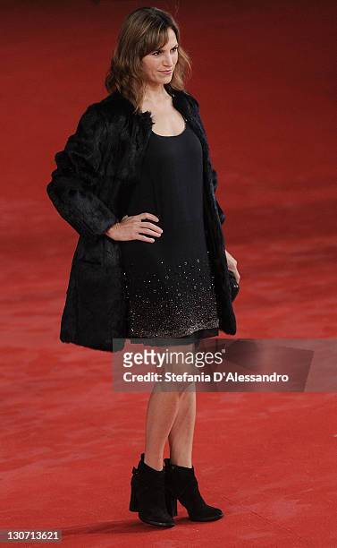 Actress Stefania Montorsi attends "Il Mio Domani" Premiere on October 28, 2011 in Rome, Italy.