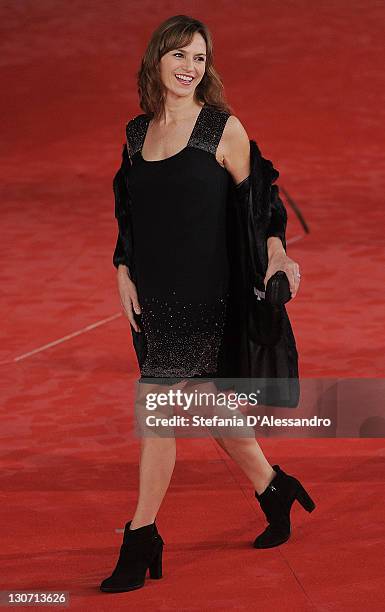 Actress Stefania Montorsi attends "Il Mio Domani" Premiere on October 28, 2011 in Rome, Italy.