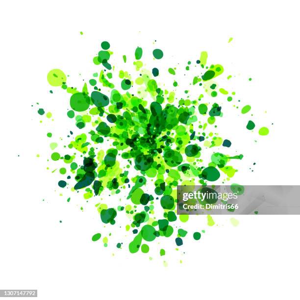 green abstract splash on white background - juice splashing stock illustrations