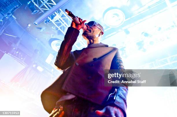 Wretch 32 performs on stage at KOKO on October 28, 2011 in London, United Kingdom.