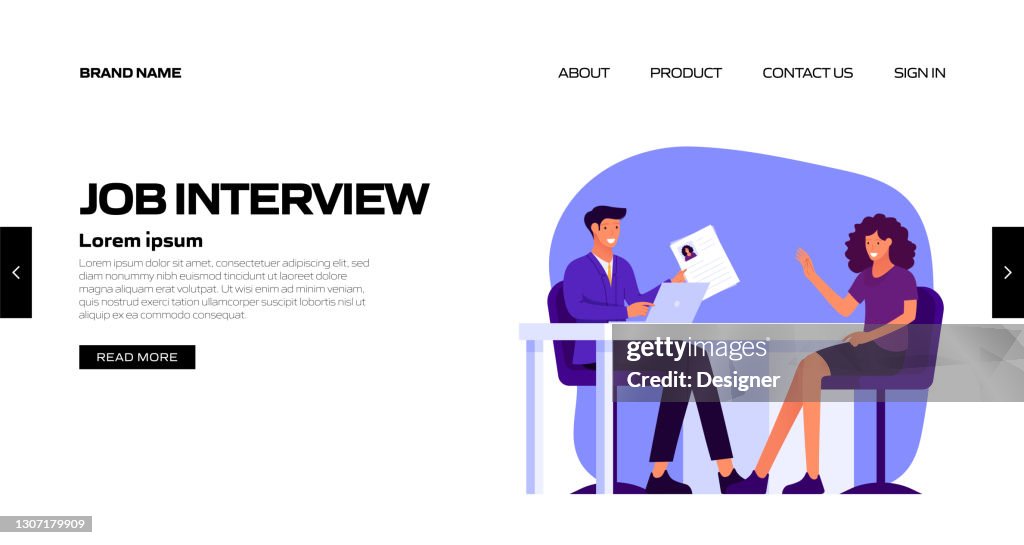 Interview Style Advertisement Sample Job Interview Concept Vector Illustration For Landing Page Template ...