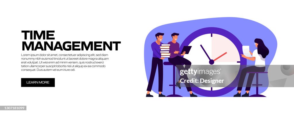 Time Management Concept Vector Illustration For Website Banner ...