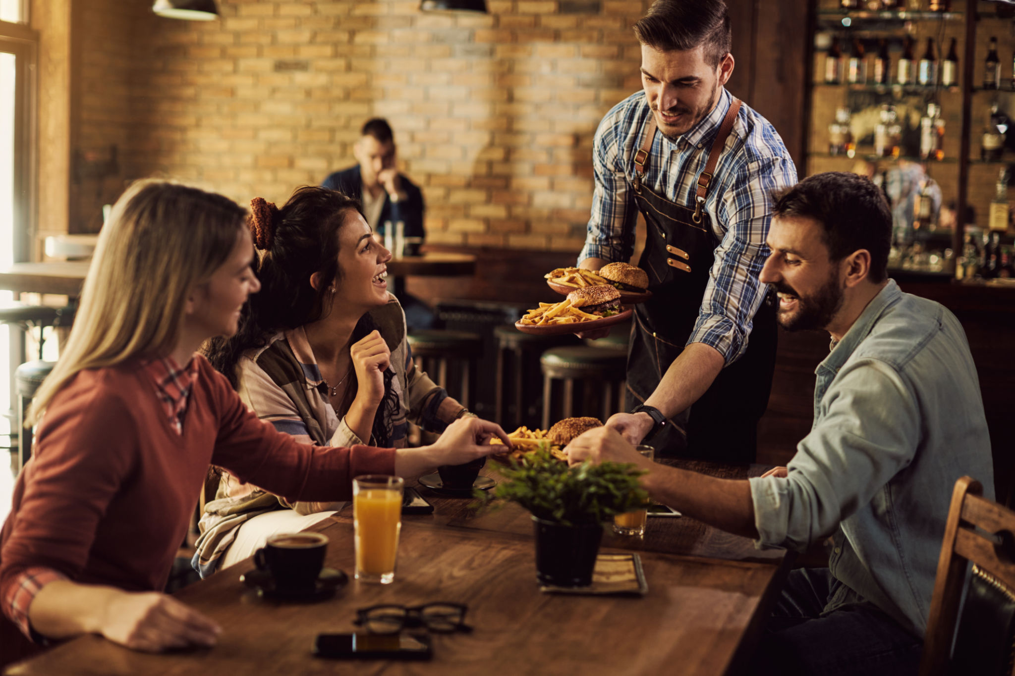 happy restaurant customers