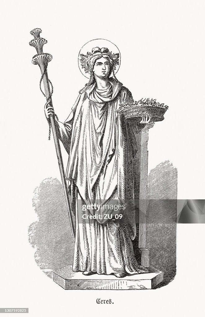 Ceres, Roman goddess, wood engraving, published in 1893