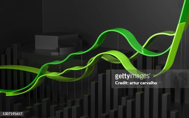 3d image of bars charts and financial growth - 3d data bars stock-fotos und bilder