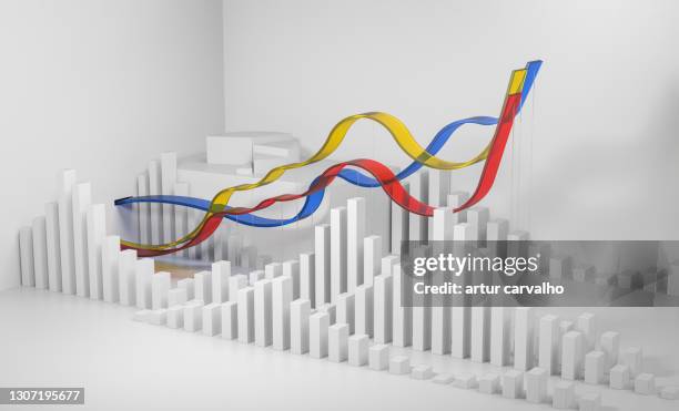 3d image of bars charts and financial growth concept - 3d data bars stock pictures, royalty-free photos & images