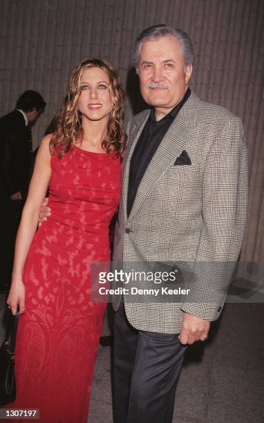 Jennifer Aniston and her father, actor John Aniston, attend the premiere of "The Object Of My Affection" in Westwood, California April 9, 1998. On...