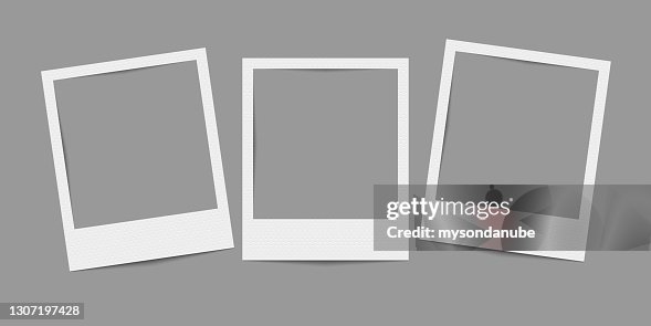 Empty Camera Photo Frame Vector Realistic Blank Instant Camera Photo Frames High-Res Vector ...