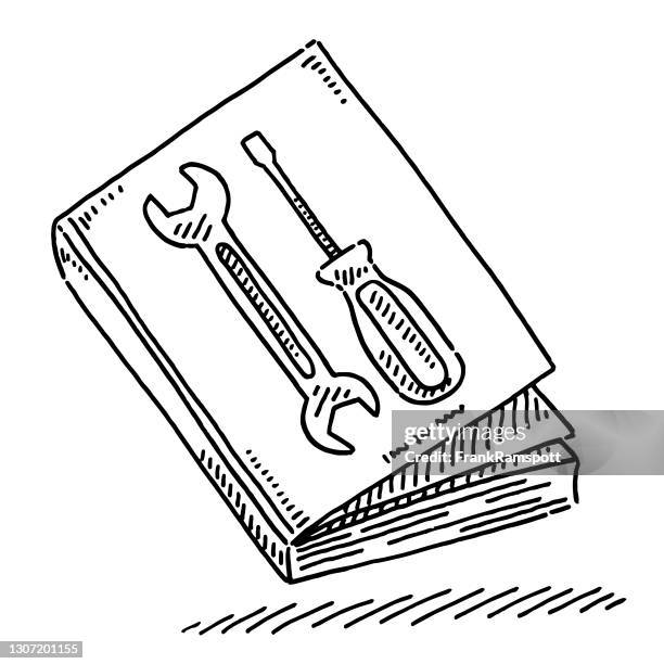 stockillustraties, clipart, cartoons en iconen met diy tools handboek symbool tekenen - handbook