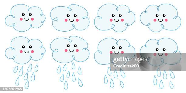 funny clouds - vector collection. - fluffy cloud vector stock illustrations