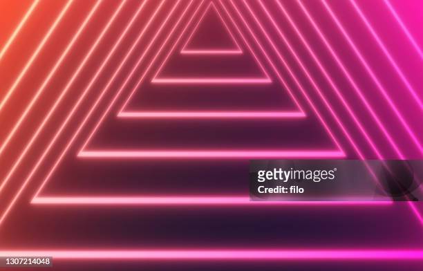 glow triangle pyramid modern light background - paranoia stock illustrations