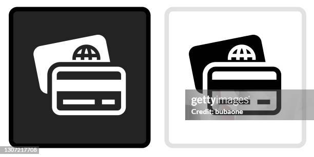 credit & debit cards icon on black button with white rollover - using debit card stock illustrations