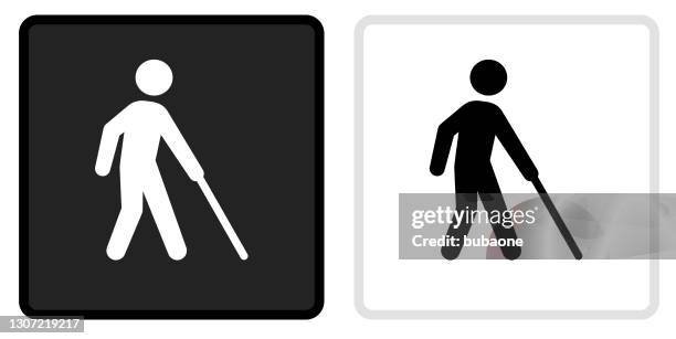 blind icon on  black button with white rollover - blind white background stock illustrations