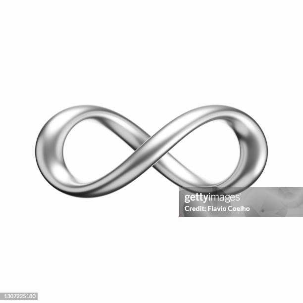 infinity symbol on white background - infinito fotografías e imágenes de stock