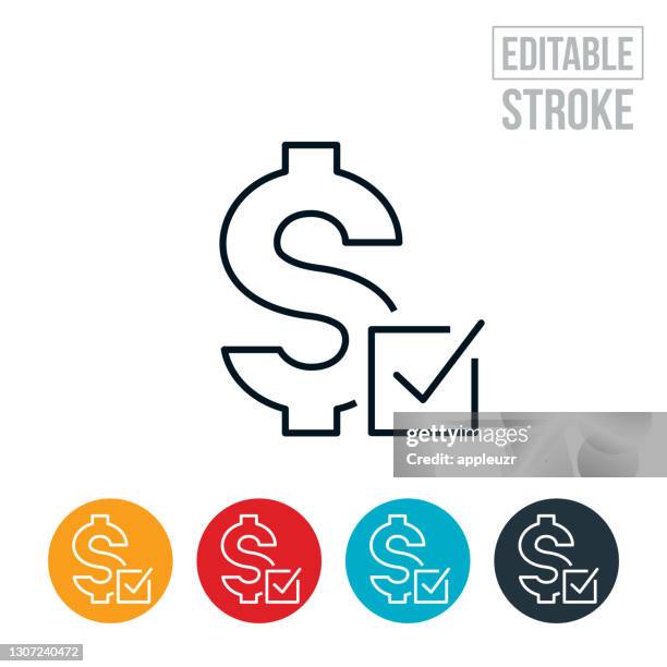 assistance qualification thin line icon - editable stroke - qualification round stock illustrations