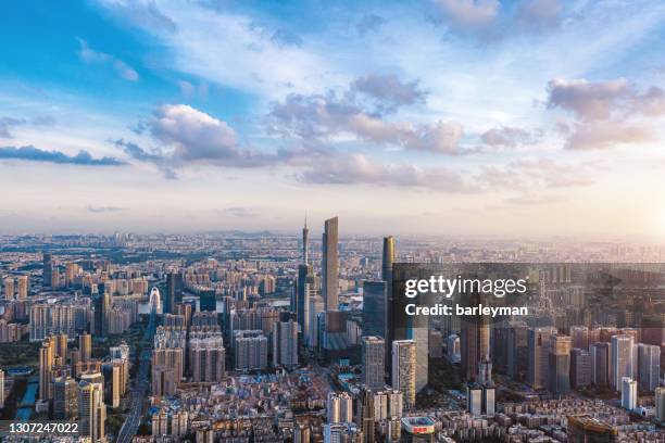 the panorama of skyline guangzhou - guangzhou stock pictures, royalty-free photos & images