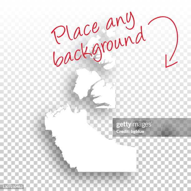 northwest territories map for design - blank background - yellowknife stock illustrations