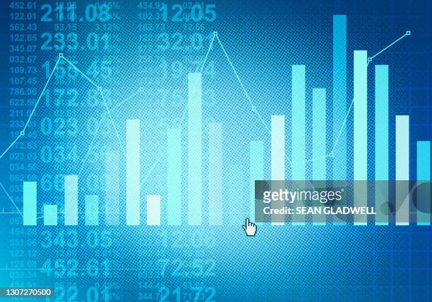 bar graph statistics on screen - stock market screen 個照片及圖片檔