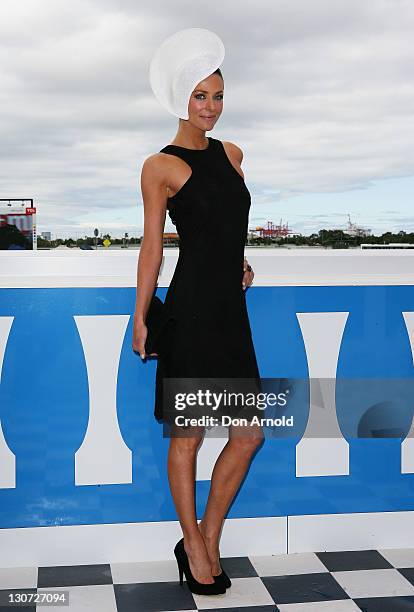 Esther Anderson poses during Derby Day at Flemington Racecourse on October 29, 2011 in Melbourne, Australia.
