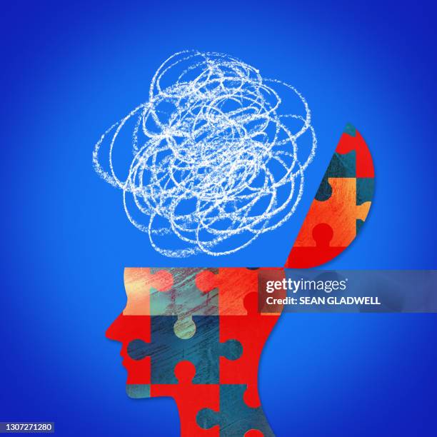 scrambled mind - adhd stockfoto's en -beelden