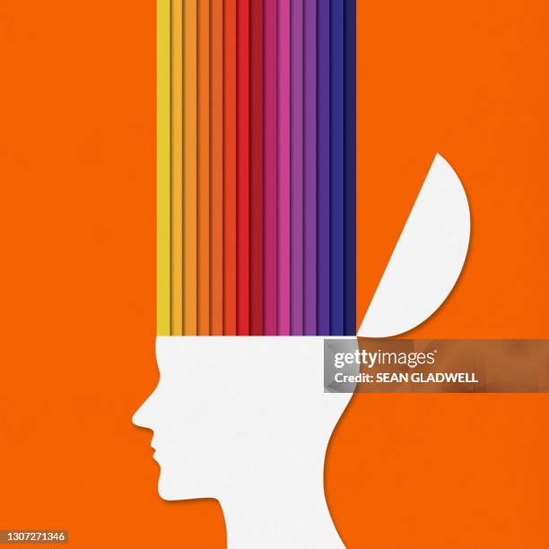 colourful mind illustration - benessere mentale foto e immagini stock