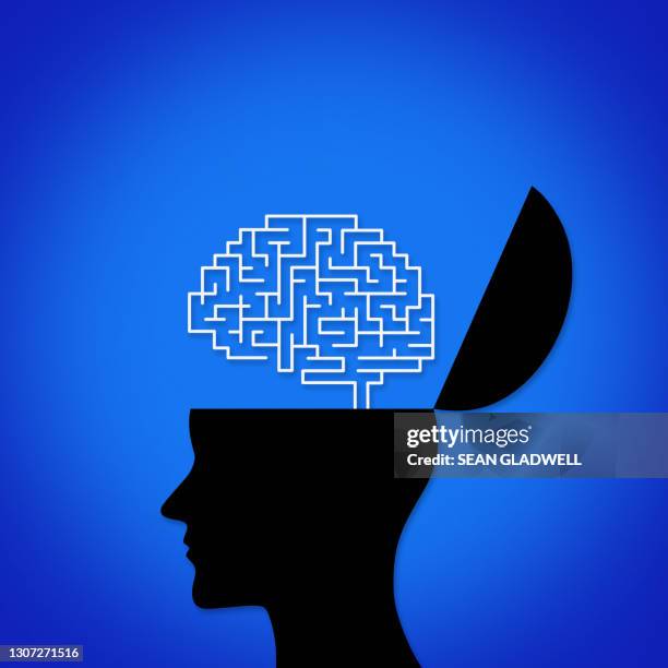 an open mind - opening head silhouette stock pictures, royalty-free photos & images