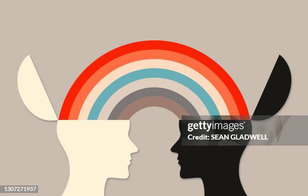 rainbow partnership - abstract partnership stock pictures, royalty-free photos & images