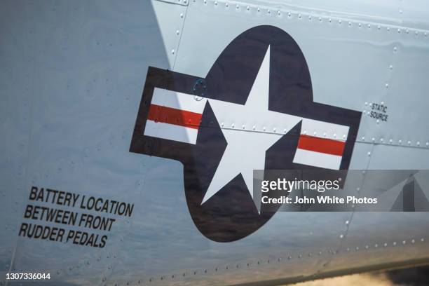 us airforce insignia on the side of an airplane. avalon airport. australia. - australian airforce stock pictures, royalty-free photos & images