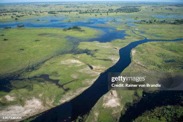 okavango aus der luft - okawangodelta stock-fotos und bilder