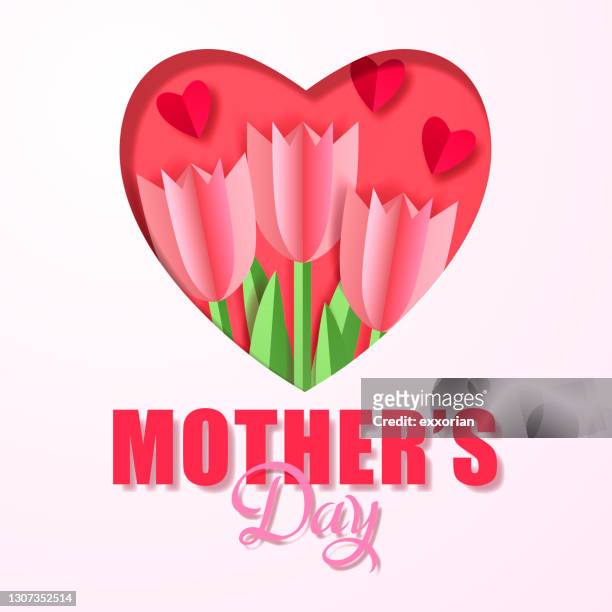 mother’s day tulips love - mothers day stock illustrations