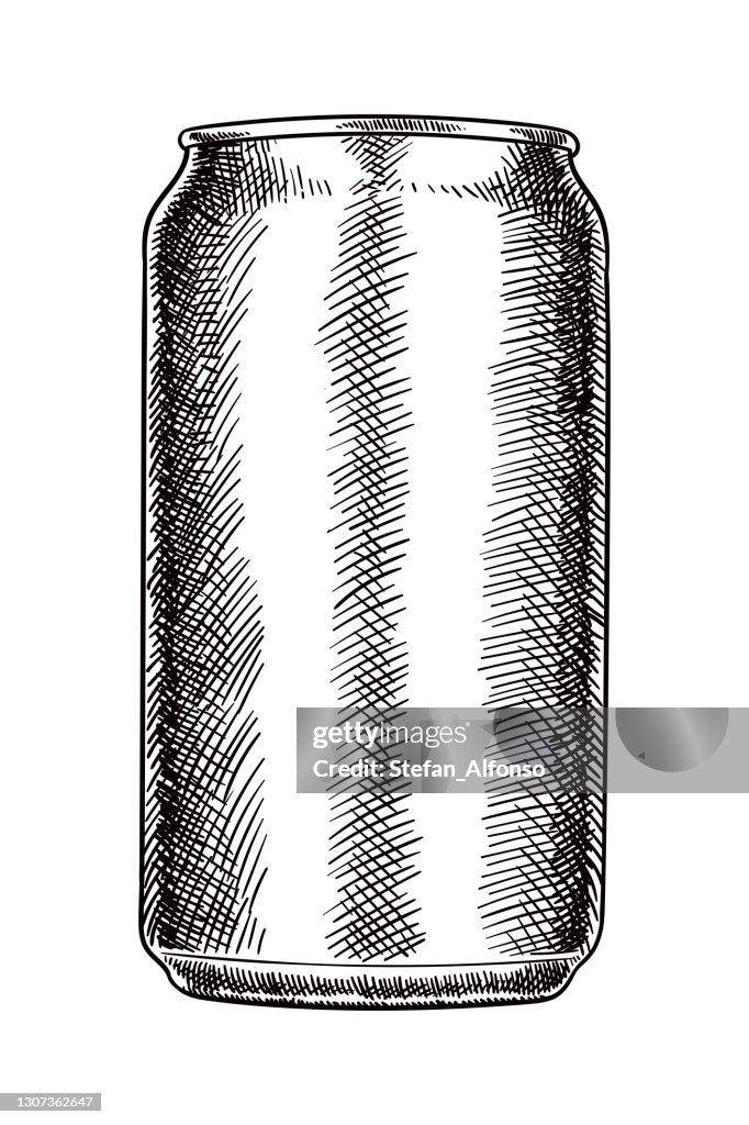 Vector drawing of a beer can