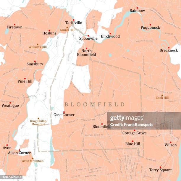 ct hartford bloomfield vector road map - bloomfield connecticut stock illustrations