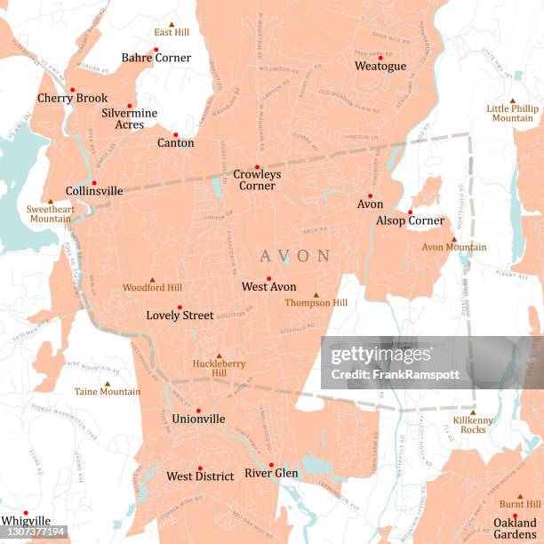ct hartford avon vector road map - avon connecticut stock illustrations