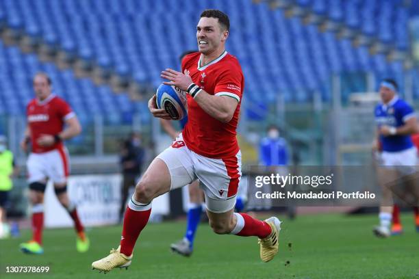 The Wales player George North during the Italy-Wales match of the Six Nations tournament at the stadio Olimpico. Rome , 13 March, 2021