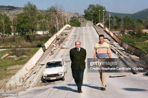 Archiduc Karl Von Habsburg and Archiduc Otto Von Habsburg on holiday on April 23, 1995 in Croatia.