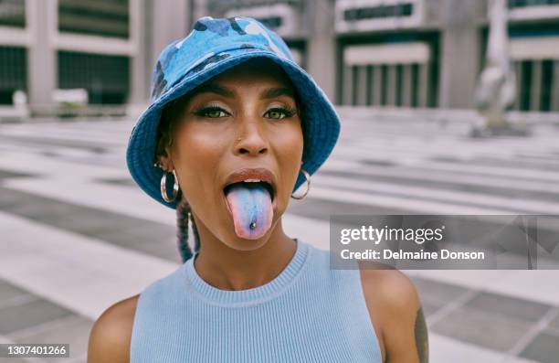 whatever your personality, make sure it pops - tongue piercing stock pictures, royalty-free photos & images