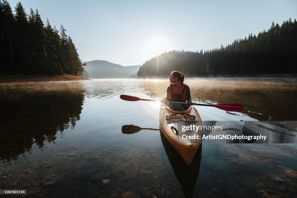 Happiness in kayaking.