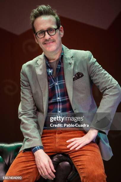 Comedian Joaquin Reyes performs on stage 'Festejen La Broma' at La Latina Theater on March 16, 2021 in Madrid, Spain.