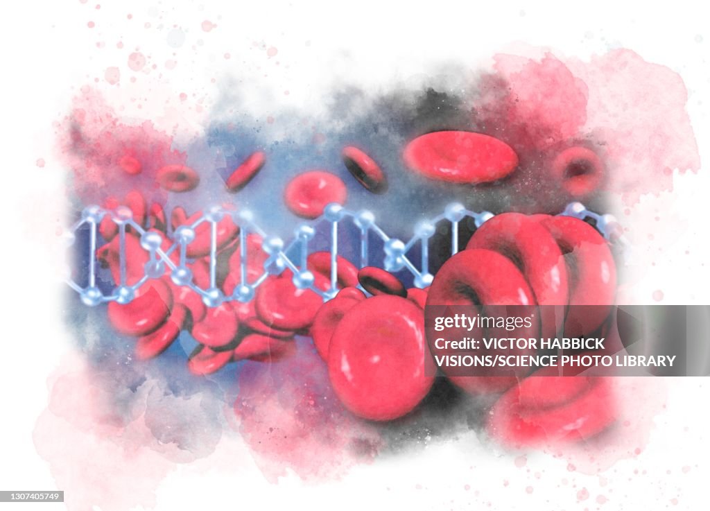 Genetic blood disorder, conceptual illustration